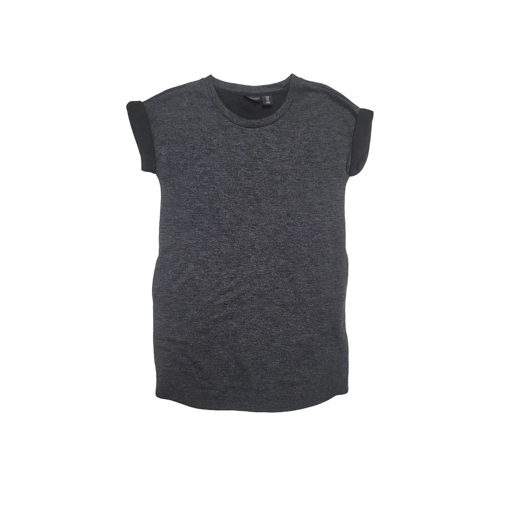 Adrienne Vittadini Short Sleeve Womens Gray Sheath Dress Size Small